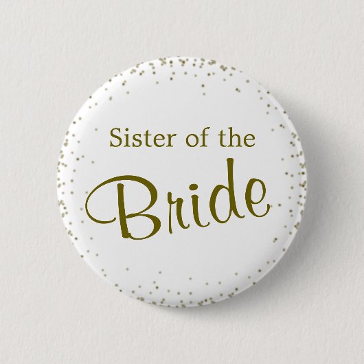Zuster van de Bride-Confetti Ronde Button 5,7 Cm (Voorkant)