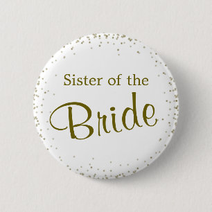 Zuster van de Bride-Confetti Ronde Button 5,7 Cm