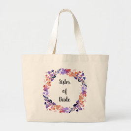 Zuster van de Bride Floral Wreath Grote Tote Bag
