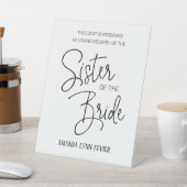Zuster van de bride Memorial Reserved Seat Wedding Reclamebord Met Voetstuk (Insitu)
