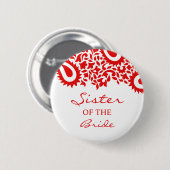 Zuster van de Bride Paisleys Wedding Button (Voorkant /achterkant)