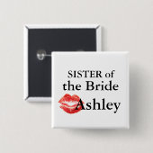 Zuster van de bride vierkante button 5,1 cm (Voorkant /achterkant)