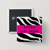 Zuster van de bride vierkante button 5,1 cm (Voorkant /achterkant)