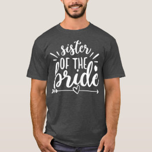 Zuster van de bruid Arrow Heart Trouw Verlovingspa T-shirt