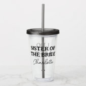 Zuster Van De Bruid Gepersonaliseerde Naam Acryl Drinkbeker (Voorkant)