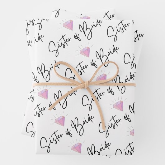 Zuster van de bruid Inpakpapier Plat vel set van 3 (In situ)