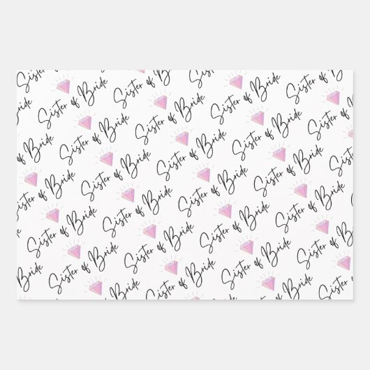 Zuster van de bruid Inpakpapier Plat vel set van 3 (Voorkant)