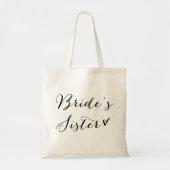 zuster van de bruid | Zwarte moderne kalligrafie Tote Bag (Voorkant)