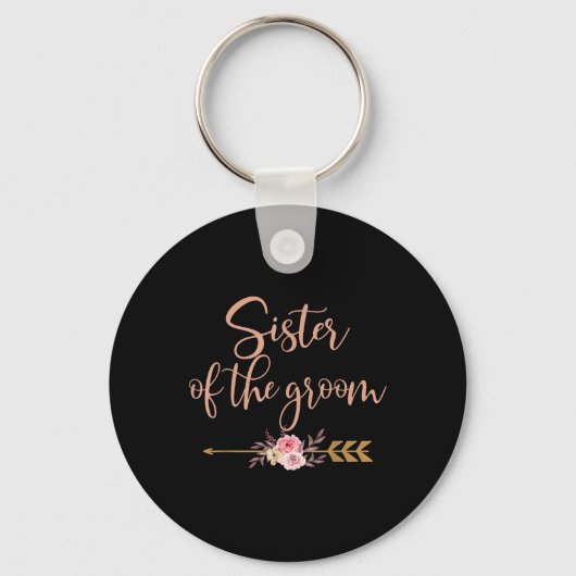 Zuster van de bruidegom Bruidsmeisjesfeest cadeau Sleutelhanger (Voorkant)