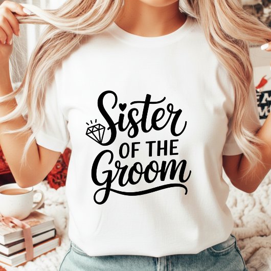 Zuster van de Bruidegom Elegante Script Huwelijk D Tri-Blend Shirt