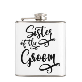 Zuster van de bruidegom heupfles