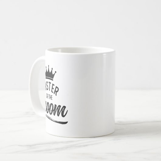 Zuster van de bruidegom Matching bruiloftsfeest Koffiemok (Voorkant links)