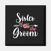 Zuster van de bruidegom Shirten Magneet (Voorkant)