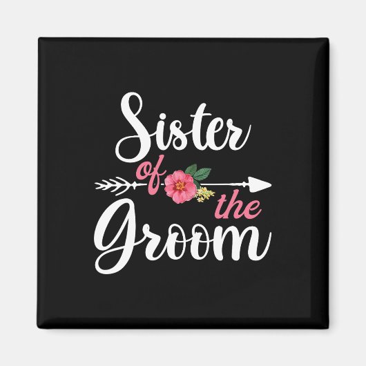 Zuster van de bruidegom Shirten Magneet (Voorkant)