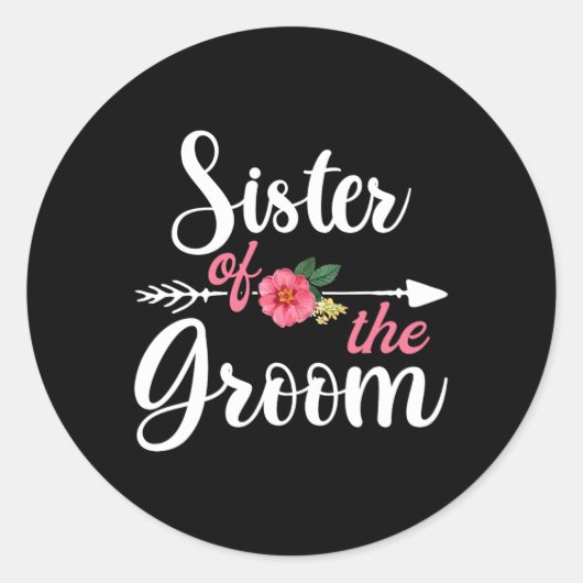 Zuster van de bruidegom shirts2 ronde sticker (Voorkant)