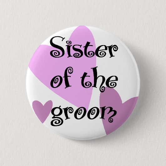 Zuster van de Groom Ronde Button 5,7 Cm (Voorkant)