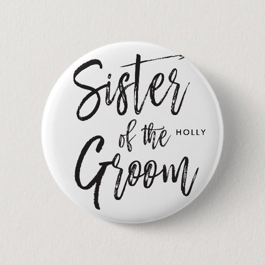 Zuster van de Groom | Steekproefwedstrijd Ronde Button 5,7 Cm (Voorkant)