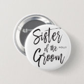 Zuster van de Groom | Steekproefwedstrijd Ronde Button 5,7 Cm (Voorkant /achterkant)