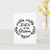 Zuster van de Groom Wedding Day Groom Party Sis Kaart (Gele Bloem)