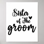 Zuster van de Groom Wedding Matching Bridal Party Poster (Voorkant)