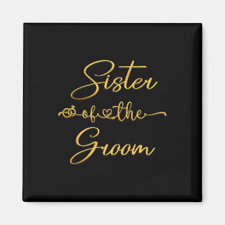 Zuster van de Groom Wedding Party Idee voor haar Magneet