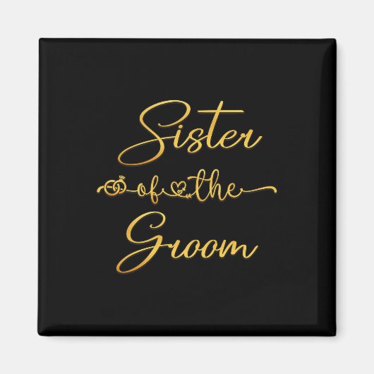 Zuster van de Groom Wedding Party Idee voor haar Magneet (Voorkant)
