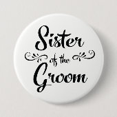 Zuster van de Groom Wedding Rehearsal Dinner Ronde Button 7,6 Cm (Voorkant)