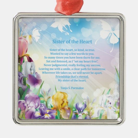 Zuster van de Heart Poetry Collector Metalen Ornament (Voorkant)