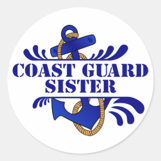 Zuster van de kustwacht, anker weg! ronde sticker