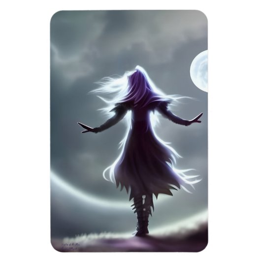 Zuster van de Maan AI Fantasy Digitale Kunst Print Magneet (Verticaal)