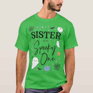 Zuster van de Spooky One First Birthday Boy 1st Ha T-shirt