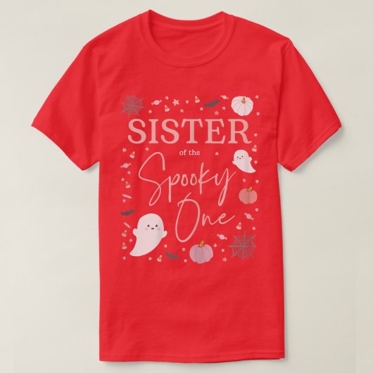 Zuster van de Spooky One Girl First Birthda T-shirt (Design voorkant)