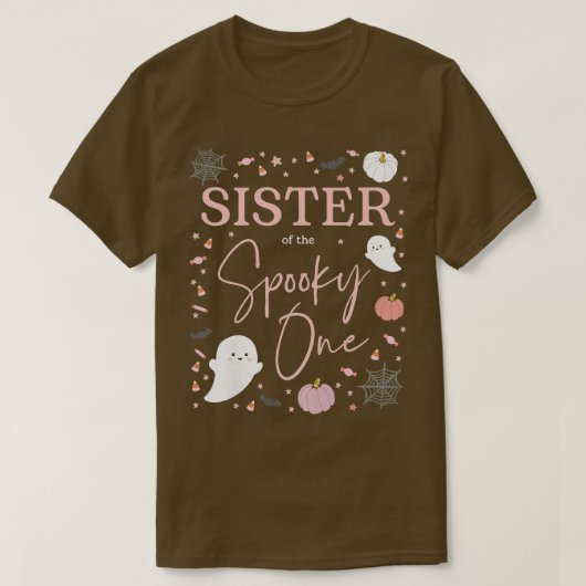 Zuster van de Spooky One Girl First Birthda T-shirt (Design voorkant)