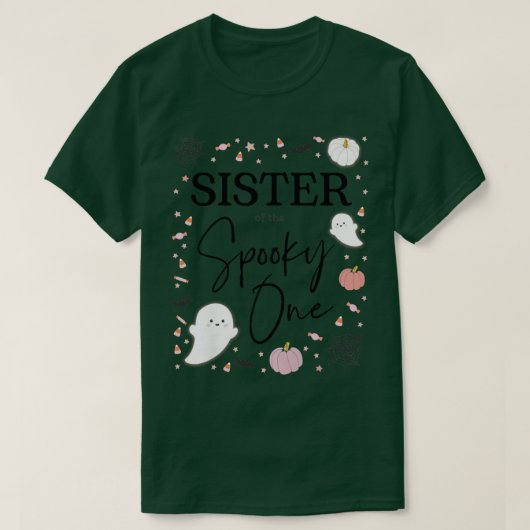 Zuster van de Spooky One Girl First Birthda T-shirt (Design voorkant)