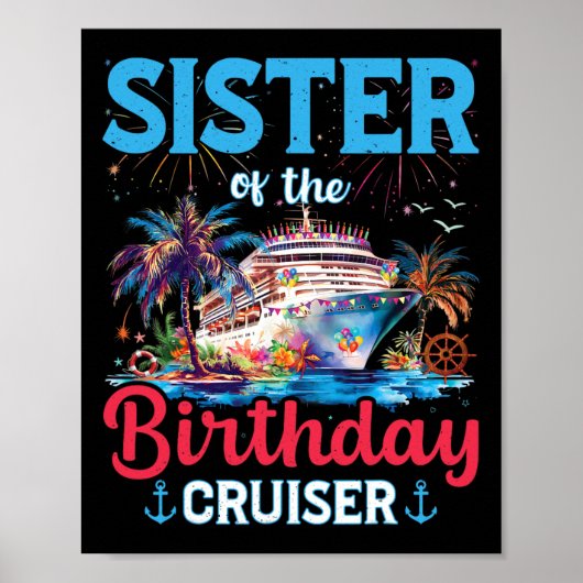 Zuster van de verjaardag Cruiser Funny Cruise Gebo Poster (Voorkant)