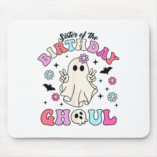 Zuster van de verjaardag Ghoul Groovy Halloween Gh Muismat (Voorkant)