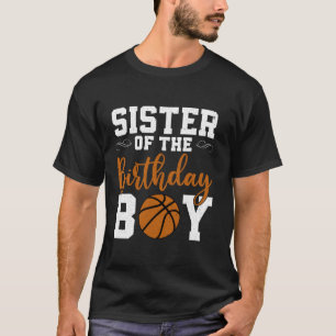 Zuster van de verjaardag jongen matchen basketbal  t-shirt