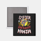Zuster van de verjaardag Ninja Karate Kinder Bday Magneet (Voorkant / Achterkant)