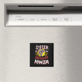 Zuster van de verjaardag Ninja Karate Kinder Bday Magneet (Insitu (Vaatwasser))