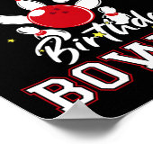 Zuster van de verjaardagsBowler Bday Bowling Party Poster (Hoek)