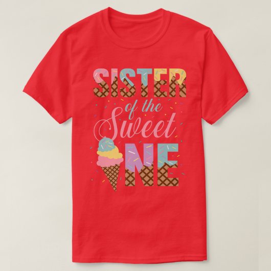 Zuster van de zoete oneIce Cream Lovers Sweetie Gi T-shirt (Design voorkant)