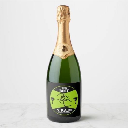 Zuster van een andere meneer sparkling wijnetiket (Voorkant)