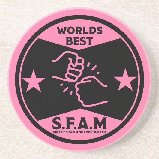 Zuster van een andere meneer zandsteen onderzetter (Voorkant)