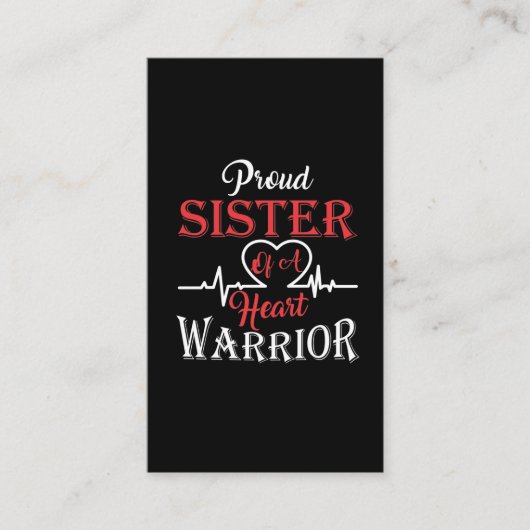 Zuster van een hartkwaal na hartchirurgie visitekaartje (Voorkant)