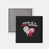 Zuster van een Heart Warrior CHD Disease Awareness Magneet (Voorkant / Achterkant)