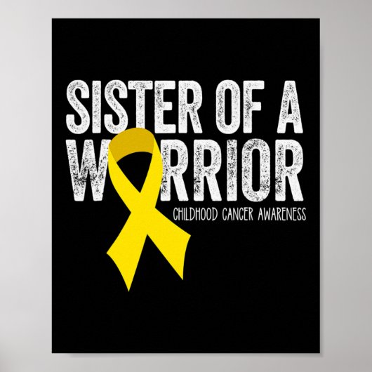 Zuster van een krijger Jeugd Kanker Awareness Ri Poster (Voorkant)