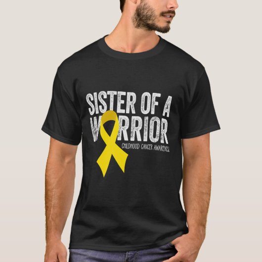 Zuster van een krijger Jeugd Kanker Awareness Ri T-shirt (Voorkant)