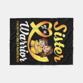 Zuster van een Strijder Kinderkanker Bewustzijn Br Fleece Deken (Voorkant (Horizontaal))