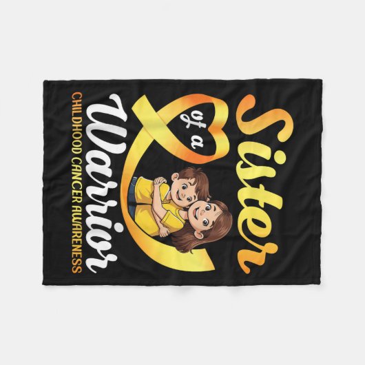 Zuster van een Strijder Kinderkanker Bewustzijn Br Fleece Deken (Voorkant (Horizontaal))