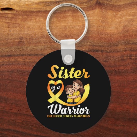 Zuster van een Strijder Kinderkanker Bewustzijn Br Sleutelhanger (Voorkant)